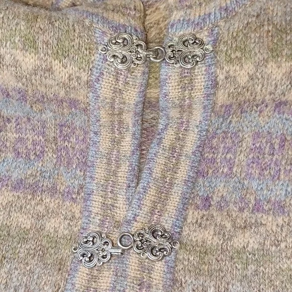 Vintage Nordic Design Sweater Wool Cardigan 2X Pastel - Picture 9 of 10